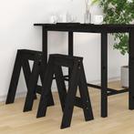 vidaXL Krukken 2 st 40x40x60 cm massief grenenhout zwart, Huis en Inrichting, Stoelen, Verzenden, Nieuw, Zwart
