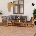 vidaXL 5-delige Loungeset met kussens massief acaciahout, Tuin en Terras, Tuinsets en Loungesets, Verzenden, Nieuw, Hardhout, Loungeset