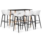 vidaXL 7-delige Barset zwart en wit, Verzenden, Nieuw