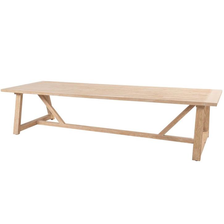Noah dining tuintafel 300x100xH69 cm geborsteld teak 4, Tuin en Terras, Tuintafels, Nieuw, Teakhout, Ophalen of Verzenden