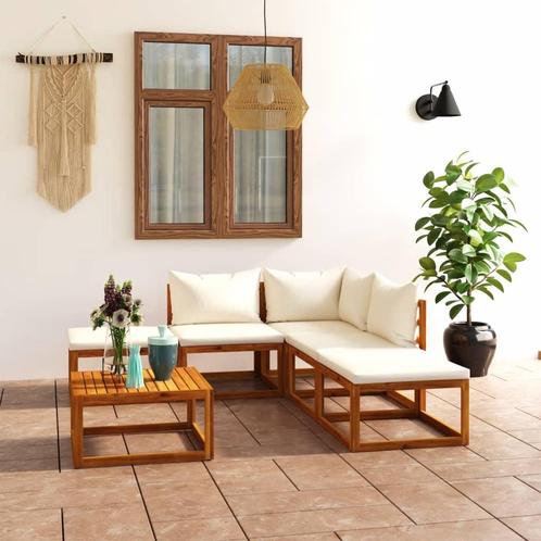 vidaXL 6-delige Loungeset met kussens massief acaciahout, Tuin en Terras, Tuinsets en Loungesets, Loungeset, Nieuw, Hardhout, Verzenden