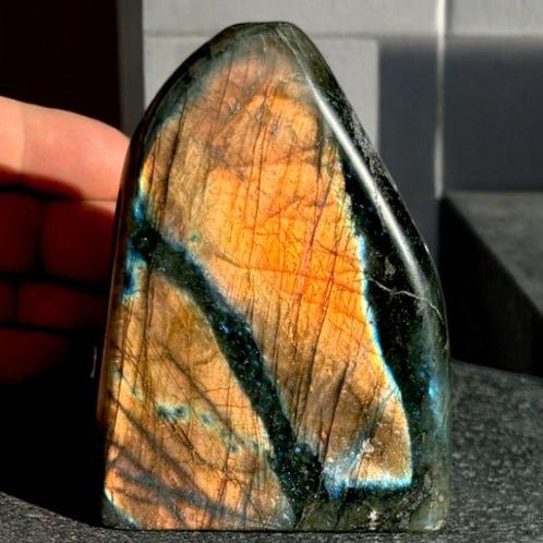 Oranje Labradoriet Vrije Vorm Gouden Flash Labradoriet -, Verzamelen, Mineralen en Fossielen