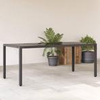 vidaXL Tuintafel met glazen blad 190x90x75 cm poly rattan, Verzenden, Nieuw