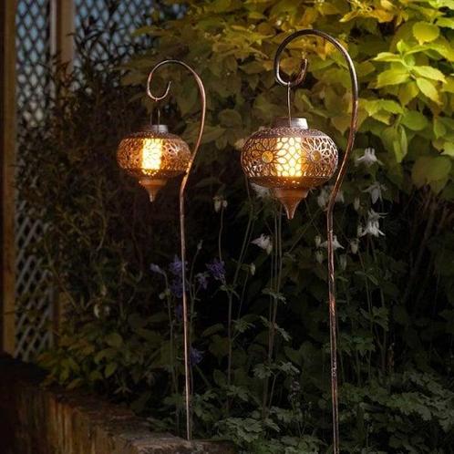 Solar Tuinstekers Osman Lantern – Set van 2, Tuin en Terras, Buitenverlichting, Waterbestendig, Led, Zonne-energie, Minder dan 50 watt