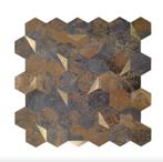 Zelfklevende Mozaïek Hexagon Goud Roest | TOPNL#1, Nieuw, 20 tot 40 cm, 20 tot 40 cm