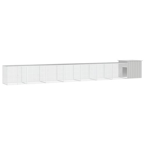 vidaXL Kippenhok 800x91x100 cm gegalvaniseerd staal grijs, Dieren en Toebehoren, Knaagdieren en Konijnen | Hokken en Kooien, Nieuw