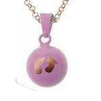 Lila Chime Zwangerschapsketting Babybel Ketting Voetjes Roze, Nieuw