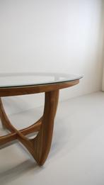 Lunora salontafel – massief teak / glas, Huis en Inrichting, Tafels | Salontafels, 50 tot 100 cm, 50 tot 75 cm, Glas, Rond