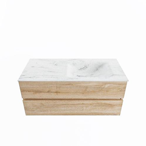 MONDIAZ VICA-DLUX 110cm badmeubel onderkast Washed Oak 2, Doe-het-zelf en Verbouw, Sanitair, Bad, Nieuw, Ophalen of Verzenden