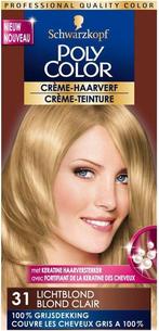 SCHWARZKOPF POLY COLOR CRÈME-HAARVERF 31 LICHTBLOND PAK 1 .., Verzenden, Nieuw
