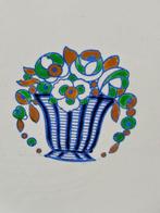 Boch Frères La Louvière - Bord (11) - Flora - Aardewerk - 11, Antiek en Kunst