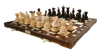 Zeer luxe houten schaakspel