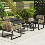 TRUUSK Polyrattan Tuinmeubelset Voor 4 Personen, Weerbestend, Verzenden, Nieuw