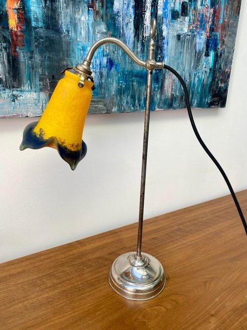 Lamp - Jugendstil - Glas, Koper, Staal - Art deco lampa, Antiek en Kunst, Curiosa en Brocante