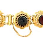 Vintage gouden vintage bootjes armband met granaat 14 krt, Ophalen of Verzenden, Nieuw