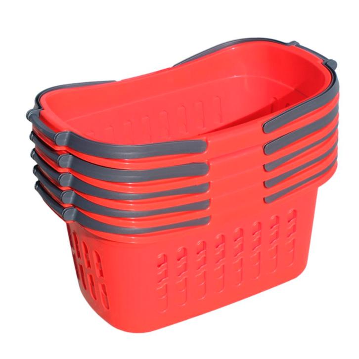 Winkelmandje – Boodschappenmand Set 5 Stuks Rood 32 Liter, Huis en Inrichting, Keuken | Keukenbenodigdheden, Ophalen of Verzenden