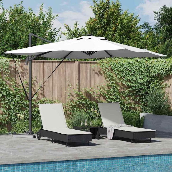 vidaXL Parasol Zand 286 x 284 x 270 cm Aluminium en, Tuin en Terras, Parasols, Nieuw, 2 tot 3 meter, Verzenden