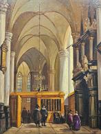 G van der Ven ( XX) - Schitterend kerkinterieur met veel, Antiek en Kunst, Kunst | Schilderijen | Klassiek