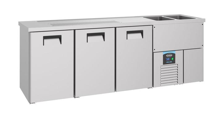 CombiSteel Bierkoeler | RVS | 3 Deuren Links + 2 Spoelbakken, Witgoed en Apparatuur, Koelkasten en IJskasten, Ophalen of Verzenden
