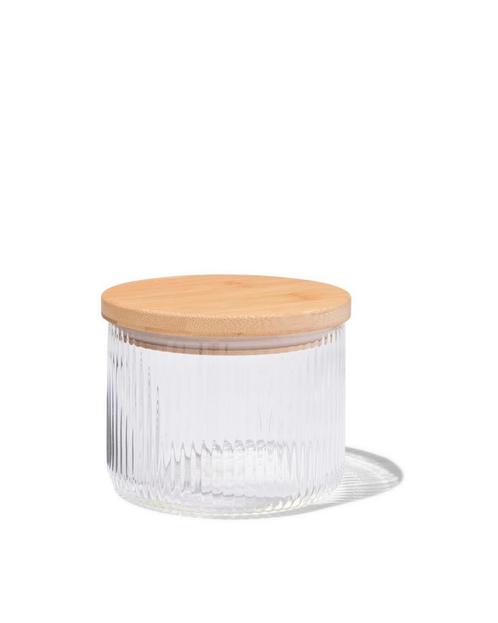 HEMA Voorraadpot glas 0.7L gestreept, Huis en Inrichting, Keuken | Potten en Pannen, Nieuw, Verzenden