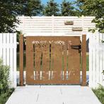 vidaXL Poort 105x80 cm bamboe-ontwerp cortenstaal, Verzenden, Nieuw