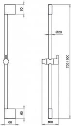 Mate Glijstang 90 Cm M306, Doe-het-zelf en Verbouw, Sanitair, Ophalen of Verzenden, Nieuw