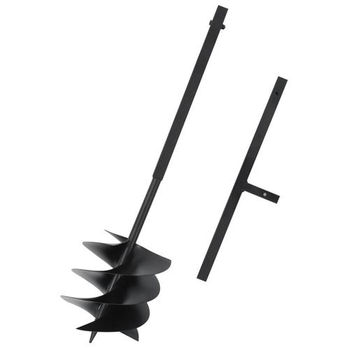 vidaXL Grondboor met handgreep 250 mm staal zwart, Tuin en Terras, Hand-tuingereedschap, Nieuw, Verzenden