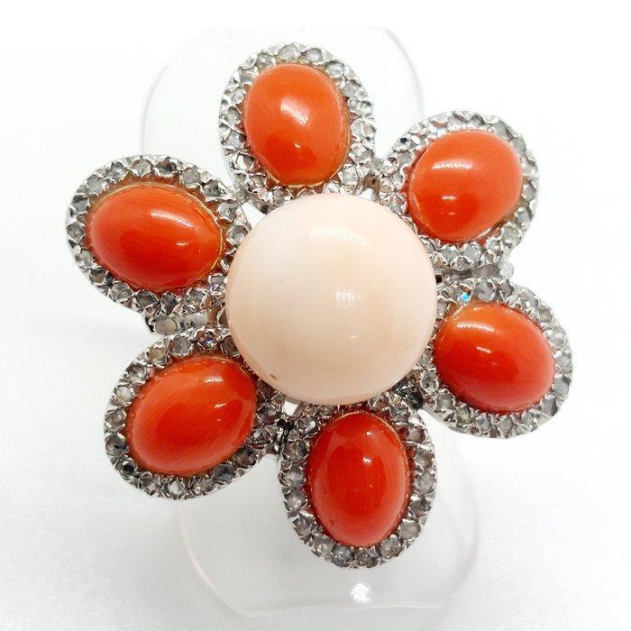 Zonder minimumprijs - Ring - 9 kt. Zilver, Geel goud, Sieraden, Tassen en Uiterlijk, Ringen