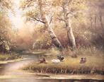 G.J.A v Reede (1929-1998) - Eenden bij bosvijver ( in lijst
