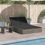 vidaXL Ligbed 2-persoons met kussens poly rattan grijs, Tuin en Terras, Verzenden, Nieuw