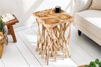 Massief houten bijzettafel DRIFTWOOD 60 cm naturel teakhout, Huis en Inrichting, Tafels | Sidetables, Ophalen of Verzenden, Nieuw