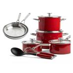 KitchenAid Pannenset Rood met Garde en Sauslepel - 8 Delig, Verzenden, Nieuw