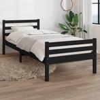 vidaXL Bedframe massief hout zwart 90x200 cm, 90 cm, Eenpersoons, Verzenden, Zwart