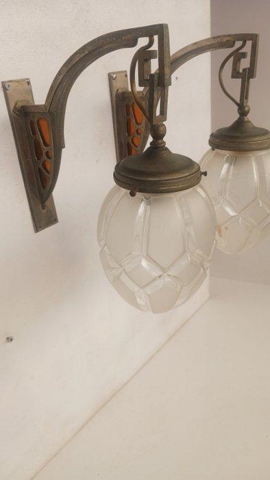 Wandkandelaar (2) - Vernikkeld messing, Antiek en Kunst, Curiosa en Brocante