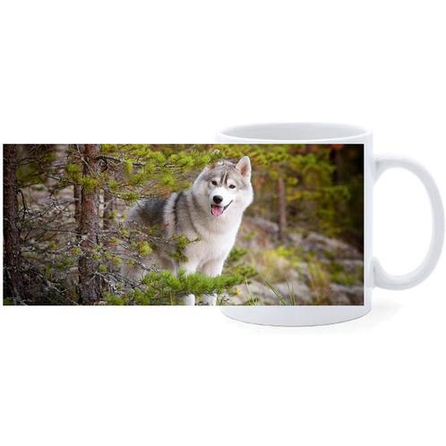 Beker - Husky op Rotsen in Bos NIEUW, Huis en Inrichting, Keuken | Servies, Nieuw, Ophalen of Verzenden