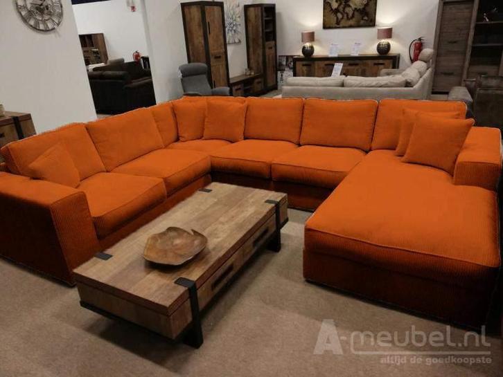 U-Bank Berlicum - u-banken - Cognac, Huis en Inrichting, Banken | Sofa's en Chaises Longues, 150 cm of meer, Nieuw, 250 tot 300 cm