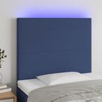 vidaXL Hoofdbord LED 100x5x118/128 cm stof blauw, Verzenden, Nieuw, Blauw, Stof