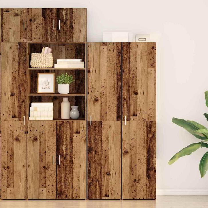 vidaXL Highboard Oud hout 40 x 42.5 x 185 cm Bewerkt hout, Huis en Inrichting, Kasten | Buffetkasten, Nieuw, Minder dan 50 cm