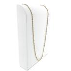 Gouden lange Singapore schakel ketting | 76 cm, Sieraden, Tassen en Uiterlijk, Kettingen, Ophalen of Verzenden, Gebruikt, Overige kleuren