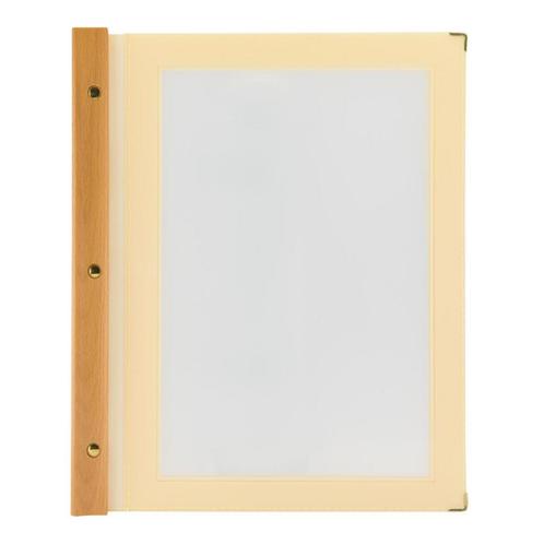 Menukaartmap | Wood | A4 | Beige | Incl. 2 insteekhoezen, Zakelijke goederen, Horeca | Keukenapparatuur, Nieuw in verpakking, Verzenden