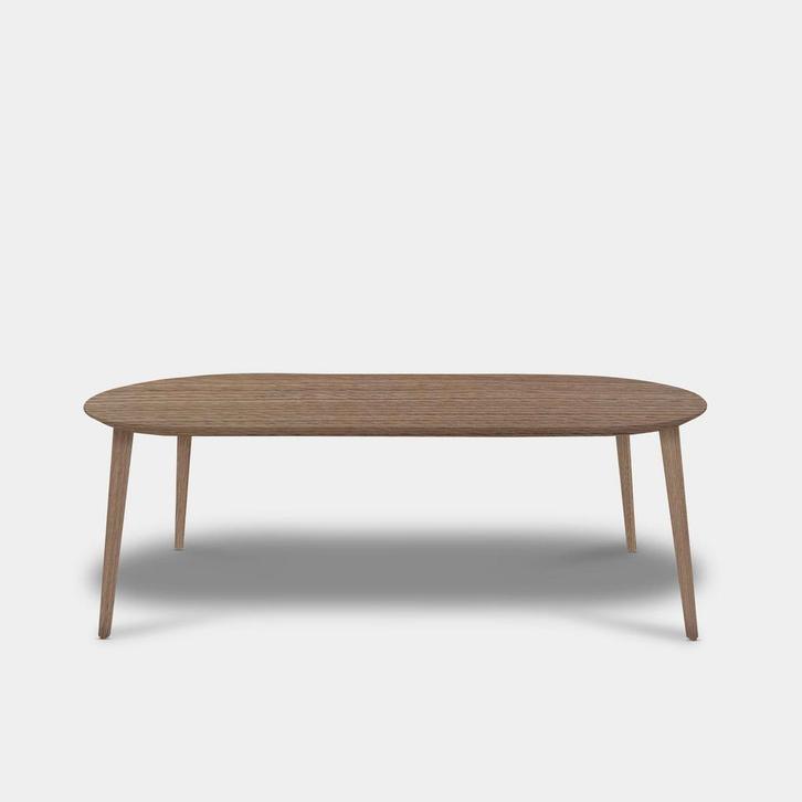 Tafel Plat Ovaal Eikenhout  Konisch  140x90, Huis en Inrichting, Tafels | Eettafels