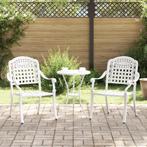 vidaXL Tuinstoelen 2 st gietaluminium wit, Verzenden, Nieuw, Aluminium