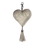 sleutelhanger hart grijs 10cm, Verzenden, Nieuw