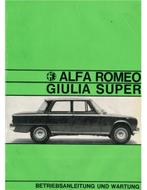 1967 ALFA ROMEO GIULIA 1600 SUPER INSTRUCTIEBOEKJE DUITS, Auto diversen, Handleidingen en Instructieboekjes