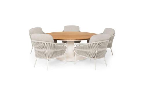 Suns Dolce low dining set camel sand met Grado tafel Ø 170, Tuin en Terras, Tuinsets en Loungesets, Ophalen of Verzenden