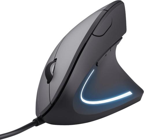 Ergonomische Muis - Bedraad - Zwart Trust Verto, Computers en Software, Toetsenborden, Nieuw, Verzenden