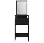 Elegante Make-up Kaptafel Zwart Eikenhout met Spiegel en Lad, Huis en Inrichting, Tafels | Kaptafels, Verzenden, Nieuw