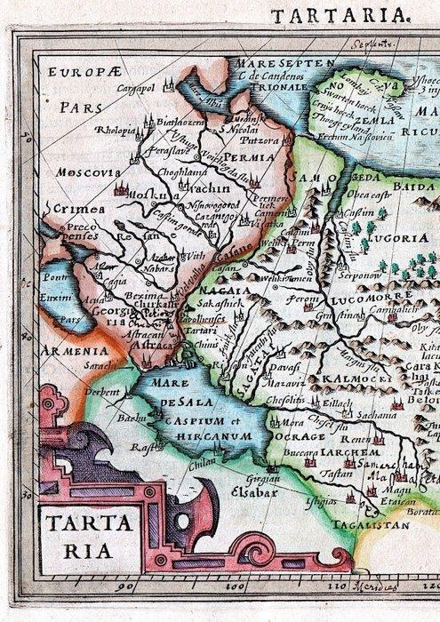 Azië - Rusland; J. Hondius / Mercator - Tartaria - 1607, Boeken, Atlassen en Landkaarten
