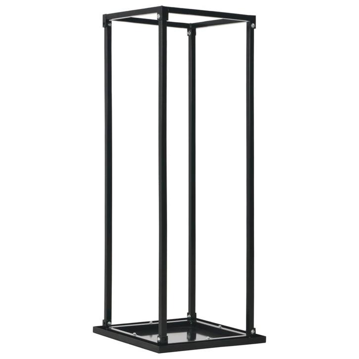 vidaXL Haardhoutrek met basis 37x37x113 cm staal zwart, Huis en Inrichting, Haarden, Nieuw, Verzenden