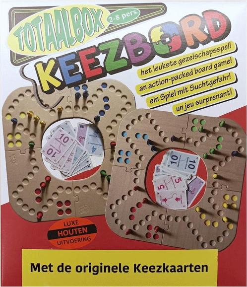 Keezbord Totaalbox Hout | Keezbord - Gezelschapsspellen, Hobby en Vrije tijd, Gezelschapsspellen | Bordspellen, Nieuw, Verzenden